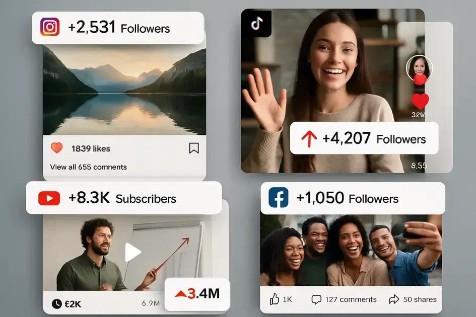 Plano de crescimento 2025: compra de seguidores em todas as redes sociais