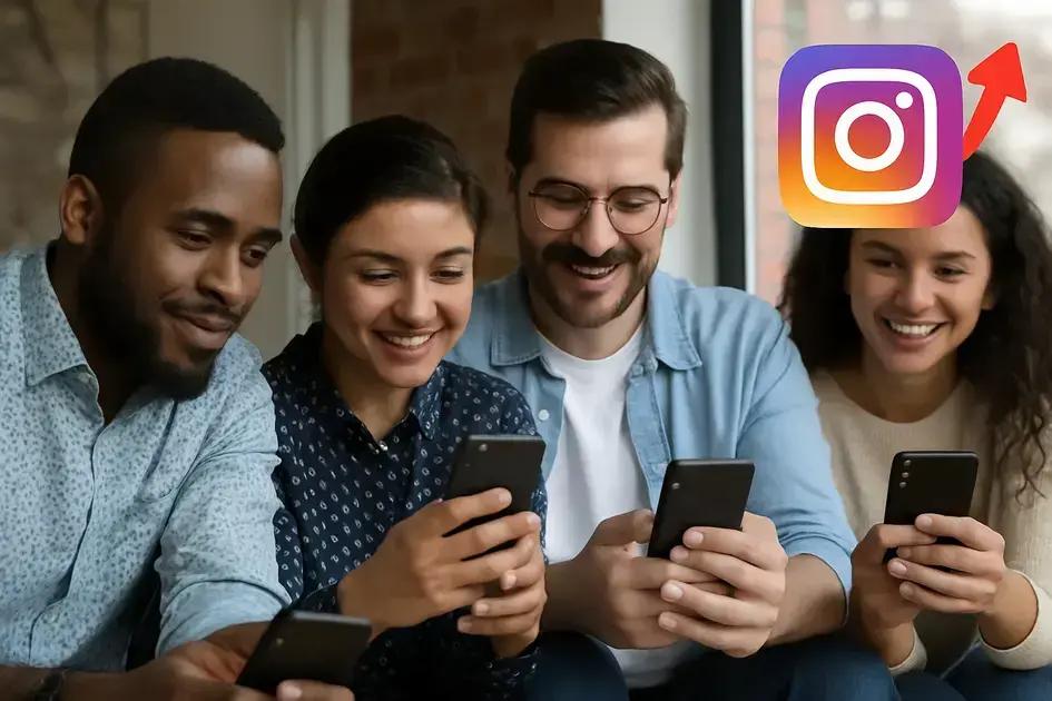 Engajamento orgânico e alcance usando seguidores Instagram reais